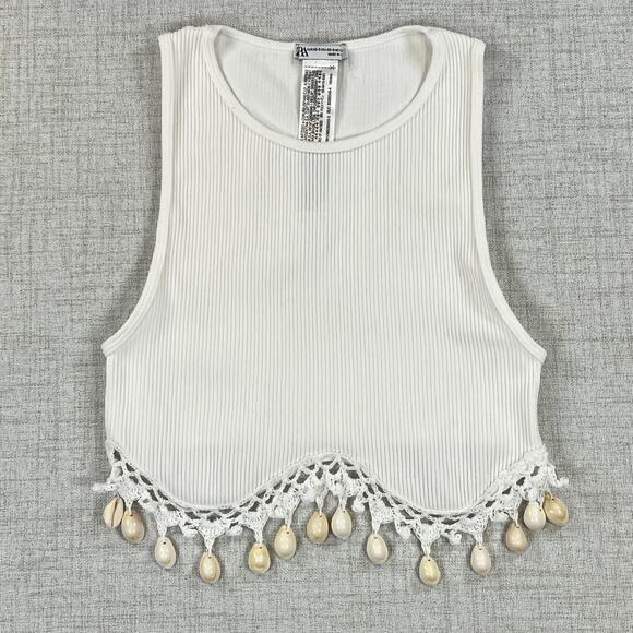 Zara Limited Edition Sea Shell Crop Top Women's XS White Bralette - Picture 4 of 9